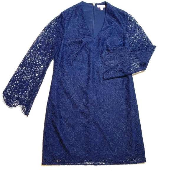Lilly Pulitzer Felicity Lace A-Line Dress Navy 6 - Picture 1 of 8